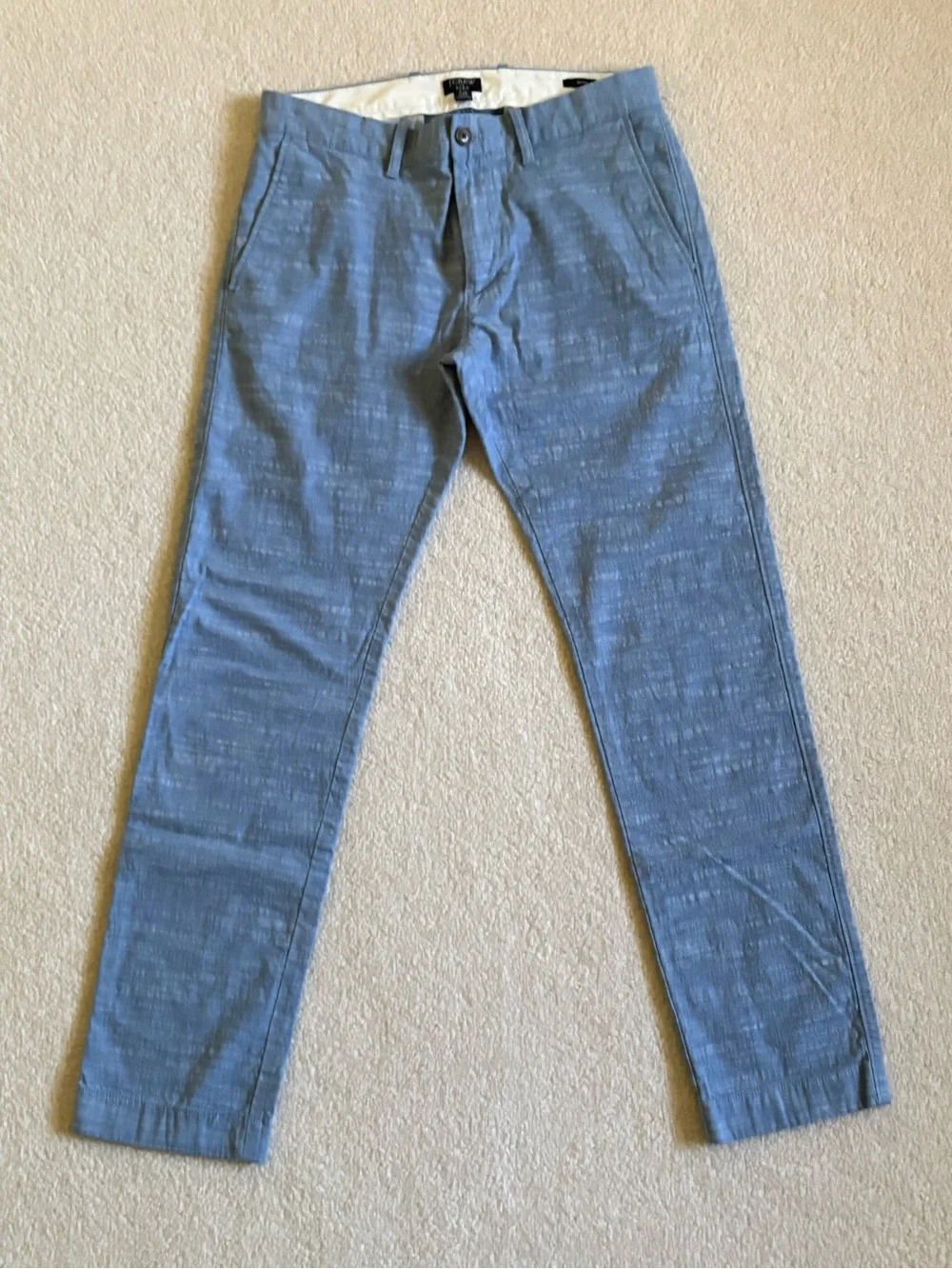NWOT J. CREW Men’s Chambray Slim-Fit Flex Chino Pant Size 28x30